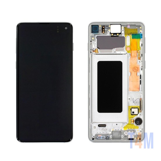 Touch+Display con Frame Samsung Galaxy S10/G973 6,1" Service Pack (GH82-18835B/18850B) Prisma Blanco